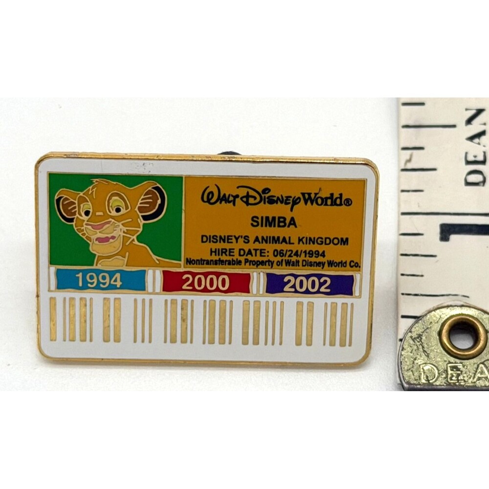 Disney Cast Member ID Card Series Pin Simba Lion King Animal Kingdom LE 3500